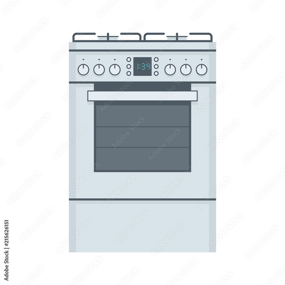 Gas stove. flat style. isolated on white background Gas stove. flat style. isolated on white background