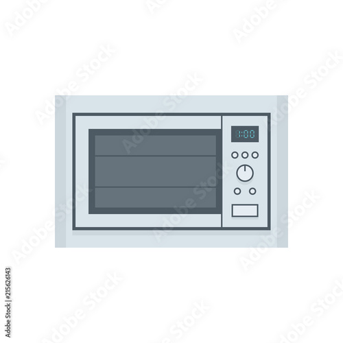 Microwave oven. flat style. isolated on white background