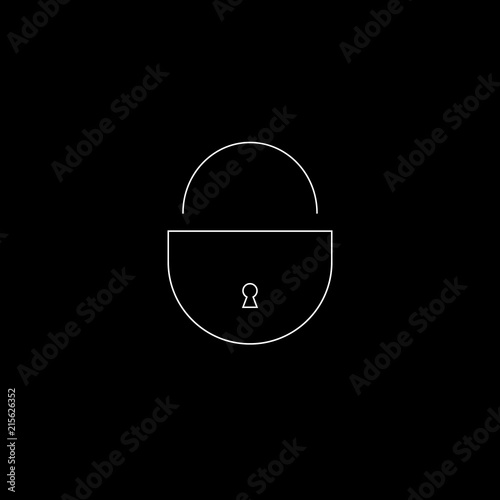 lock icon on black background. security concept