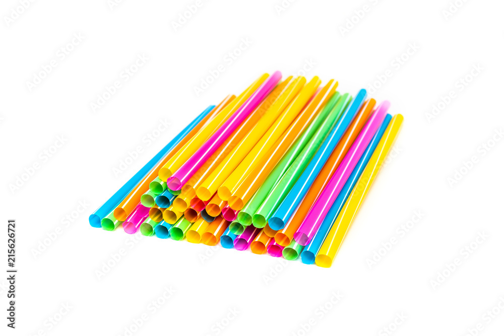 stack of colorful drinking straws on white background stack of colorful drinking straws on white background