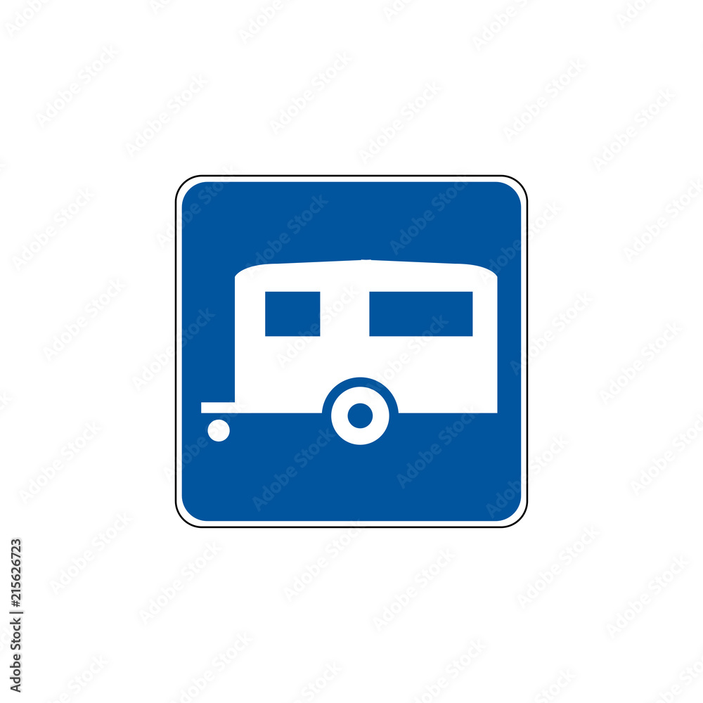 USA traffic road signs. general service sign for trailer camping. vector illustration USA traffic road signs. general service sign for trailer camping. vector illustration