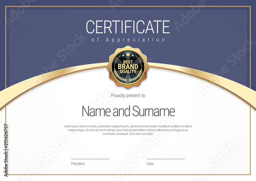 Certificate template. Diploma of modern design or gift certificate.