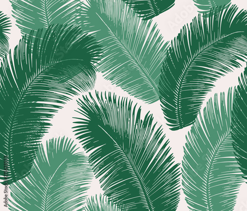 Tropical palm leaves Pattern. Seamless Vector Background.