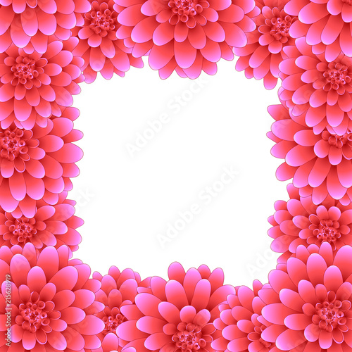 Fototapeta Naklejka Na Ścianę i Meble -  Pink Dahlia Border Style 2