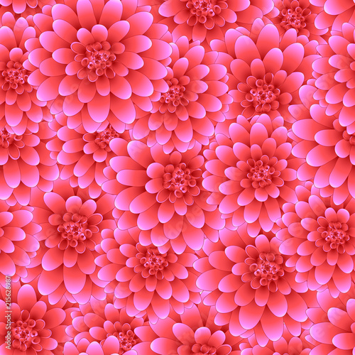 Fototapeta Naklejka Na Ścianę i Meble -  Pink Dahlia Seamless Background Style 2