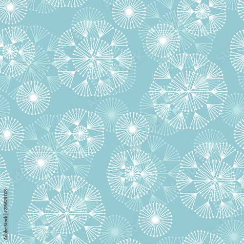 Abstract geometric winter snowflakes seamless pattern.