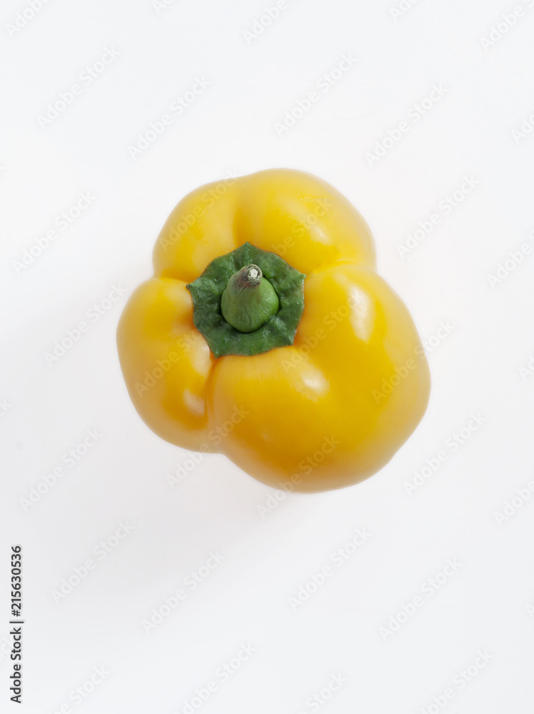 yellow sweet bell pepper .isolated on a white yellow sweet bell pepper .isolated on a white