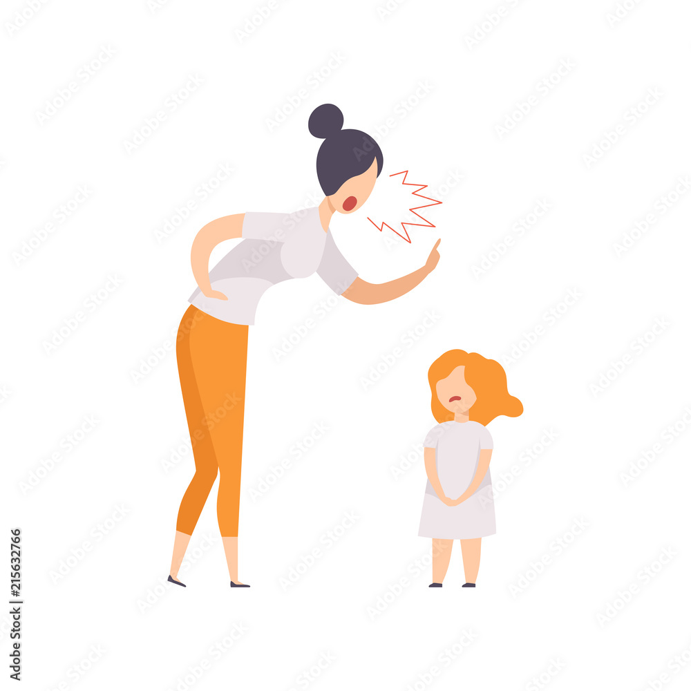 Woman yelling at child
