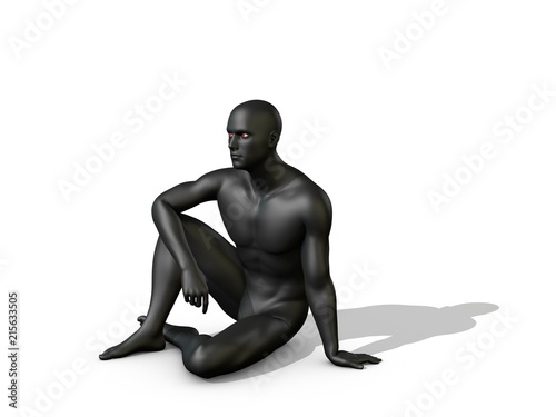 Man sitting on the ground. ...