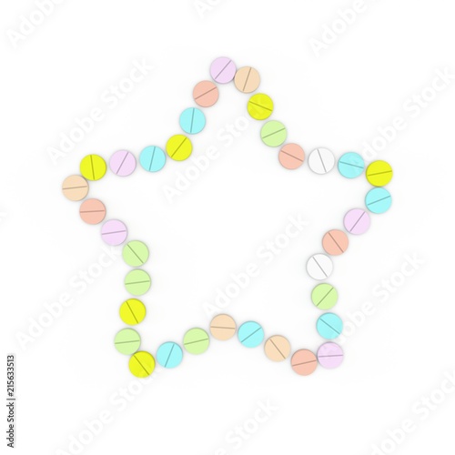 Color Pills frame. Isolated...