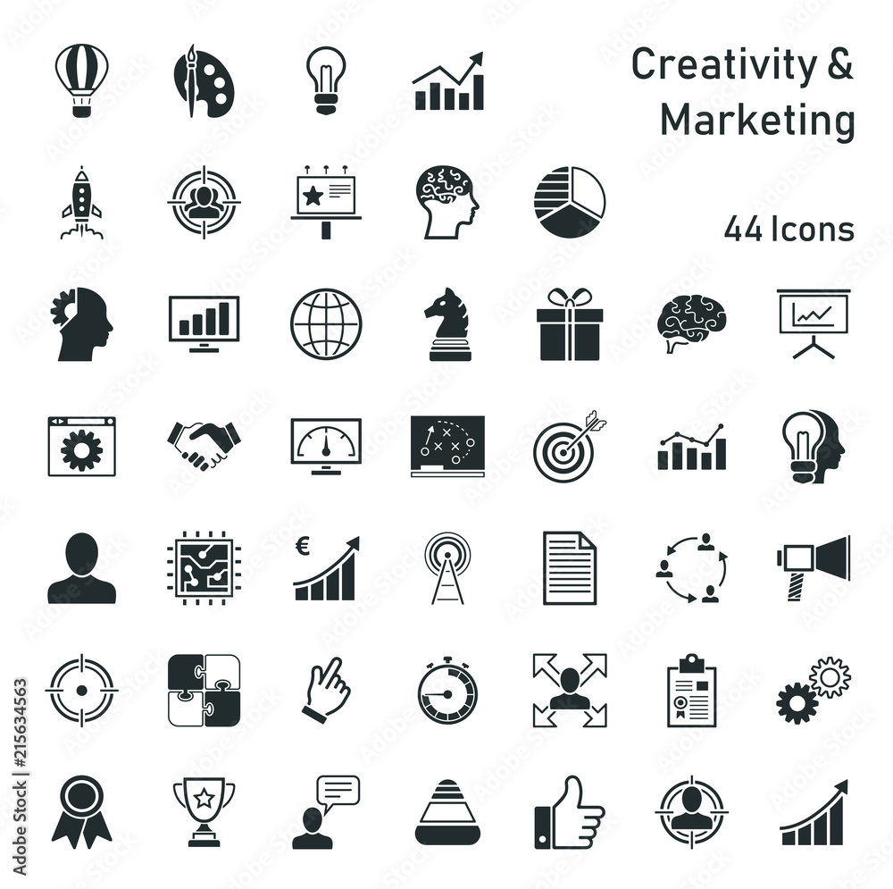 Creativity & Marketing - Iconset - obrazy, fototapety, plakaty 