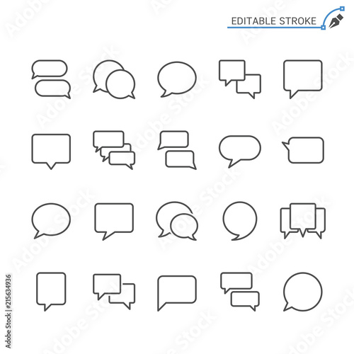 Speech bubble line icons. Editable stroke. Pixel perfect.