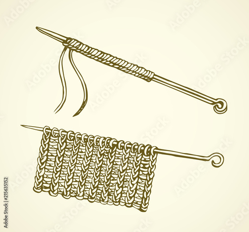 Knitting. Vector drawing