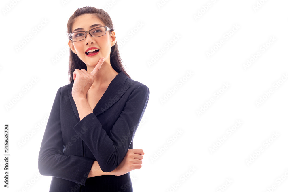Thinking business woman portrait. Thinking business woman portrait.