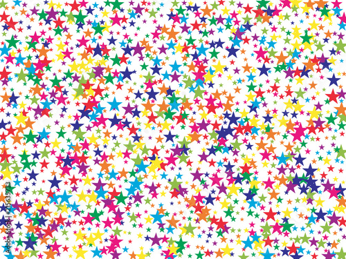 Rainbow Stars Confetti Vector Magic Cosmic Garland. Magic Christmas Lights, Gamour Sparkles, Glitter for Birthday Party Celebration. New Year Holiday Falling Down Stars Confetti, Festival Fireworks.