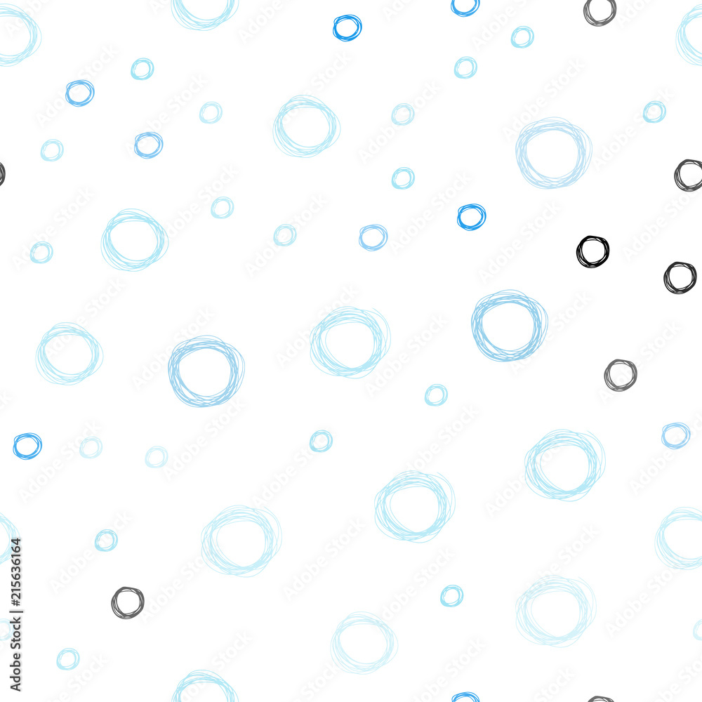 Light BLUE vector seamless background with bubbles.