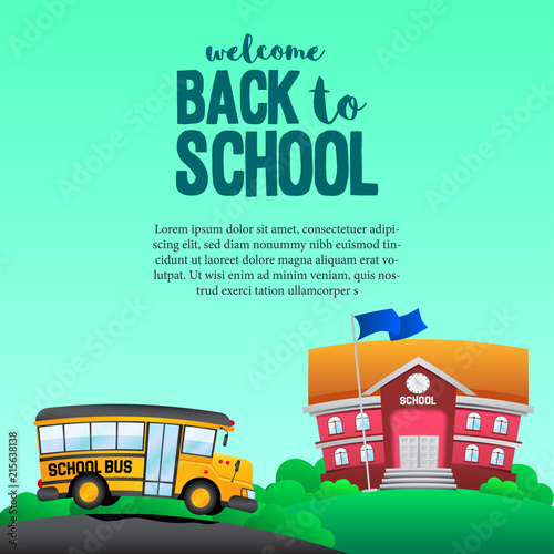 back to school bus go to school vector illustration