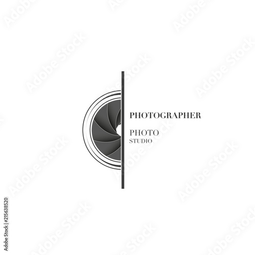 Abstract camera logo vector design template for professional photographer or photo studio