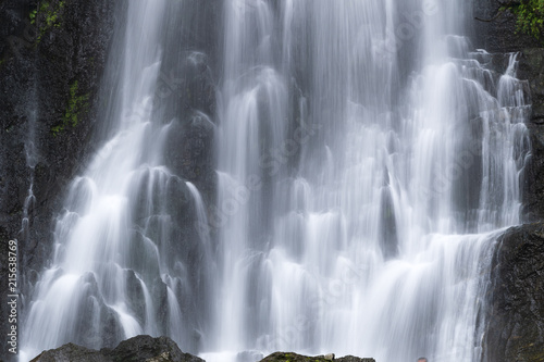 Abstract close up of waterfall and cliff