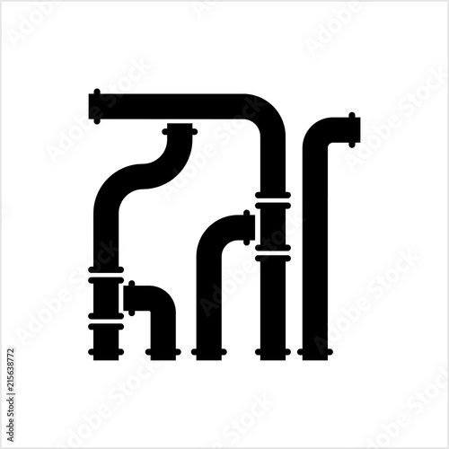 Pipe Icon, Pipe Fitting Icon, Water, Gas, Oil Pipeline, Plumbing Work