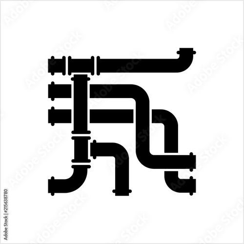 Pipe Icon, Pipe Fitting Icon, Water, Gas, Oil Pipeline, Plumbing Work