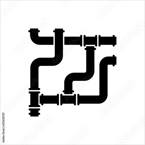 Pipe Icon, Pipe Fitting Icon, Water, Gas, Oil Pipeline, Plumbing Work
