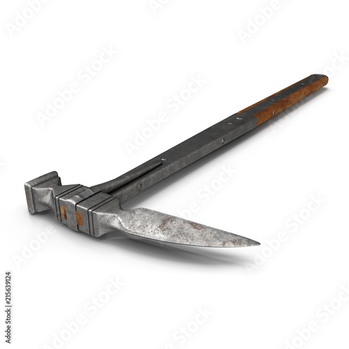 Medieval Military Hammer on white. 3D illustration