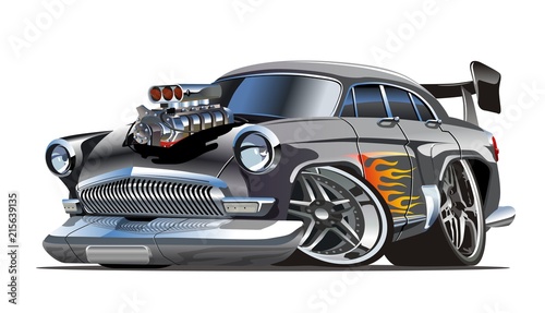 Cartoon retro hot rod