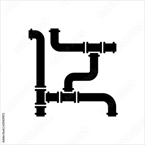Pipe Icon, Pipe Fitting Icon, Water, Gas, Oil Pipeline, Plumbing Work