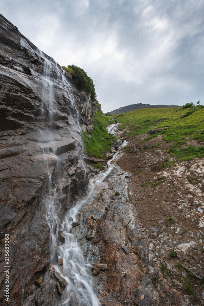 Small waterfall near the Grossglockner high alpine road