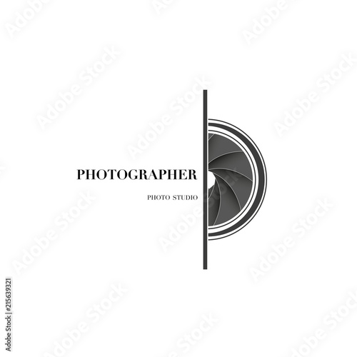 Abstract camera logo vector design template for professional photographer or photo studio