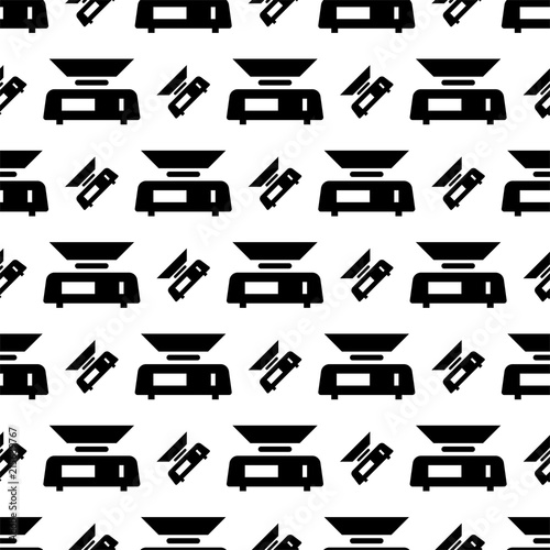 Kitchen Weight Scale Icon Seamless Pattern