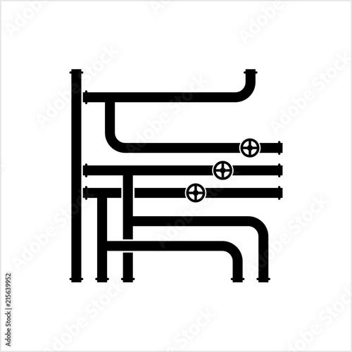 Pipe Icon, Pipe Fitting Icon, Water, Gas, Oil Pipeline, Plumbing Work