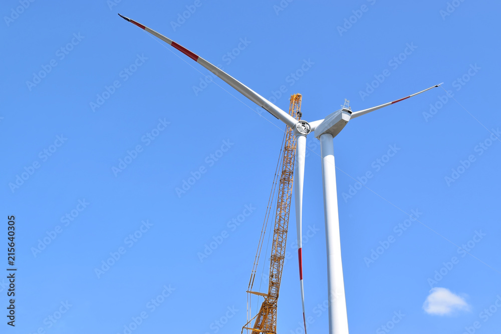 Construction site of wind farm in Alibunar, Serbia Construction site of wind farm in Alibunar, Serbia