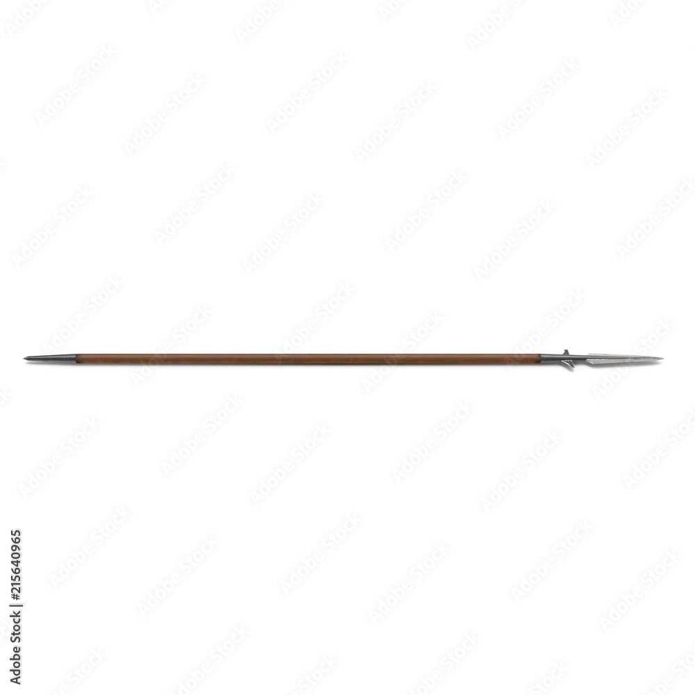 Naklejka Viking Spear on white. 3D illustration