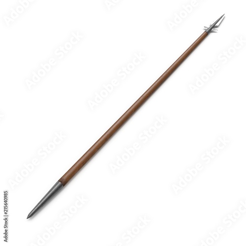 Viking Spear on white. 3D illustration
