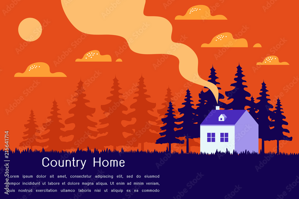 Beautiful Home modern flat design vector illustration