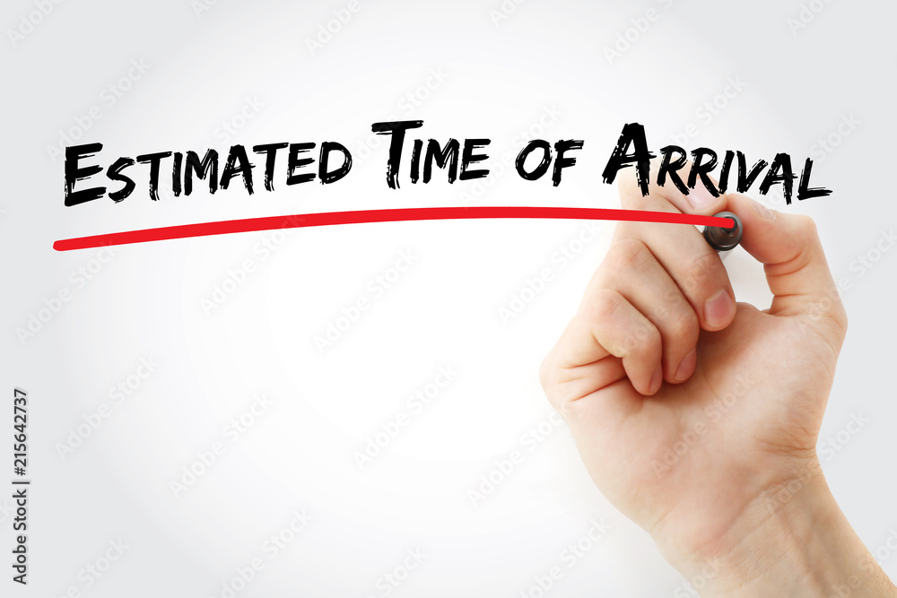 ETA - Estimated Time of Arrival acronym, business concept background  Stock-Foto | Adobe Stock