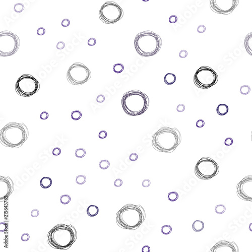 Dark Purple vector seamless background with bubbles.