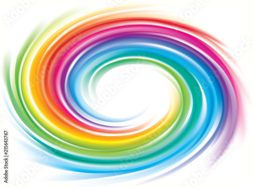 Vector backdrop of spiral rainbow spectrum
