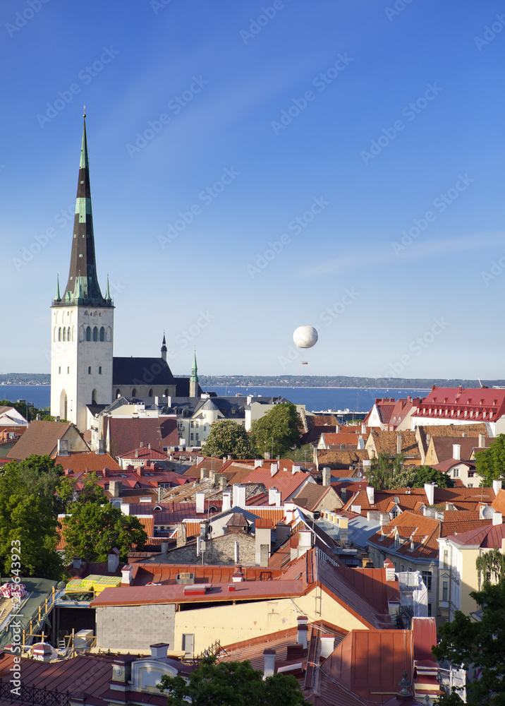 View of the old city  Tallinn from the observation deck..