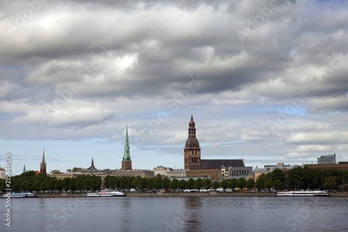 view on Riga across the Daugava river