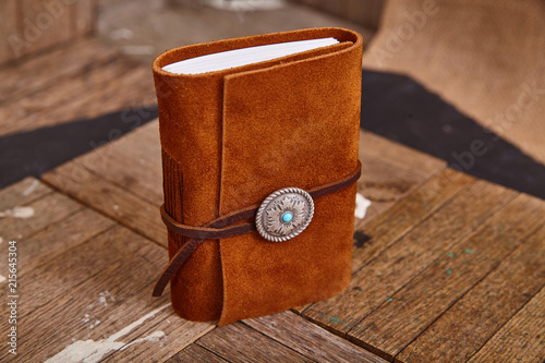 Leather Journal Notebook Detail Closed photo