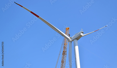 Construction site of wind farm in Alibunar, Serbia   