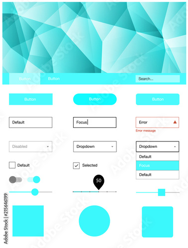 Light BLUE vector style guide with triangles.