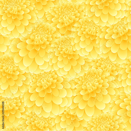 Fototapeta Naklejka Na Ścianę i Meble -  Yellow Dahlia Seamless Background