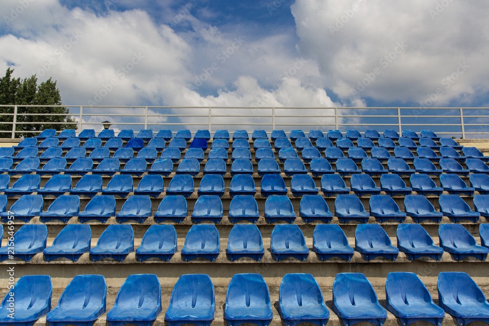Fototapeta premium Blue seat at the stadium 
