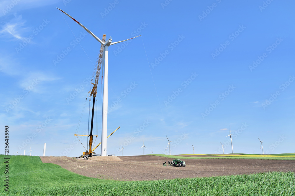 Construction site of wind farm in Alibunar, Serbia Construction site of wind farm in Alibunar, Serbia