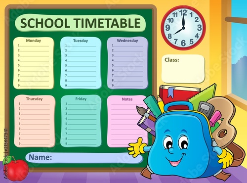 Weekly school timetable template 5