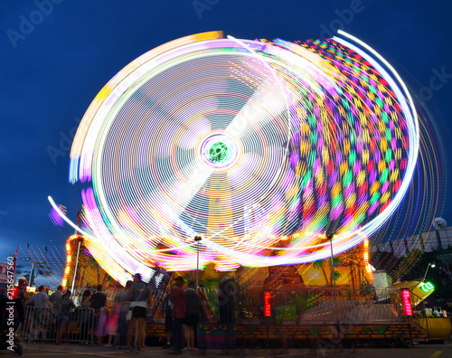 Midway ride spinning at night © Brett